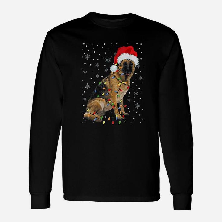 German Shepherd Christmas Santa Christmas Dog Love Long Sleeve T-Shirt