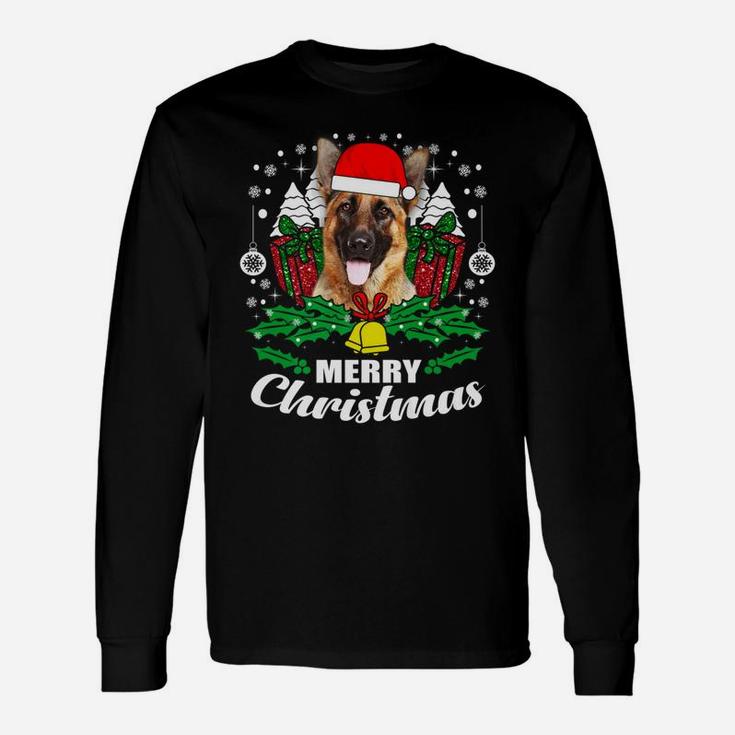 German Shepherd Merry Christmas Dog Lover Long Sleeve T-Shirt