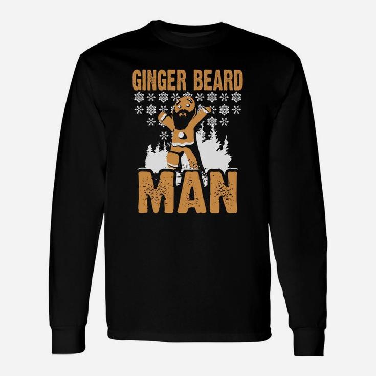Ginger Beard Man Red Hair Bearded Fathers Day Dad Long Sleeve T-Shirt