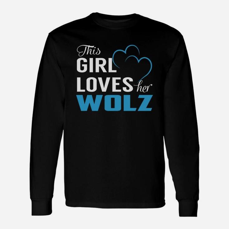 This Girl Loves Her Wolz Name Shirts Long Sleeve T-Shirt