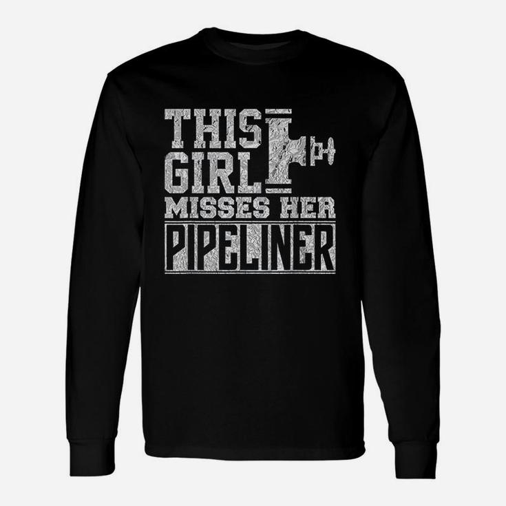 Girlfriend Wife Pipeliner Welder Welding Pipeline Long Sleeve T-Shirt