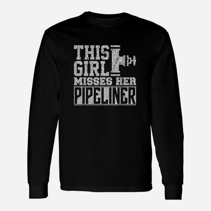 Girlfriend Wife Pipeliner Welder Welding Pipeline Long Sleeve T-Shirt