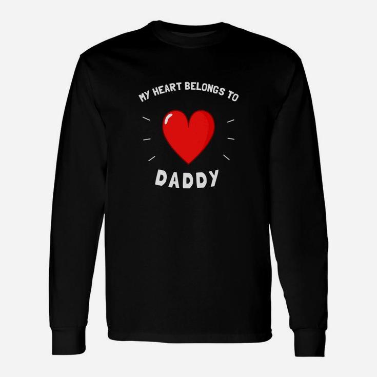 Girls Valentines Day My Heart Belongs To Daddy Long Sleeve T-Shirt