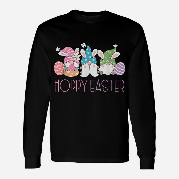 Gnome Bunny Easter Hoppy Easter Spring Eggs Long Sleeve T-Shirt
