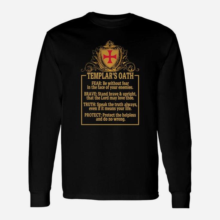 Gods Warrior Templars Oath Long Sleeve T-Shirt