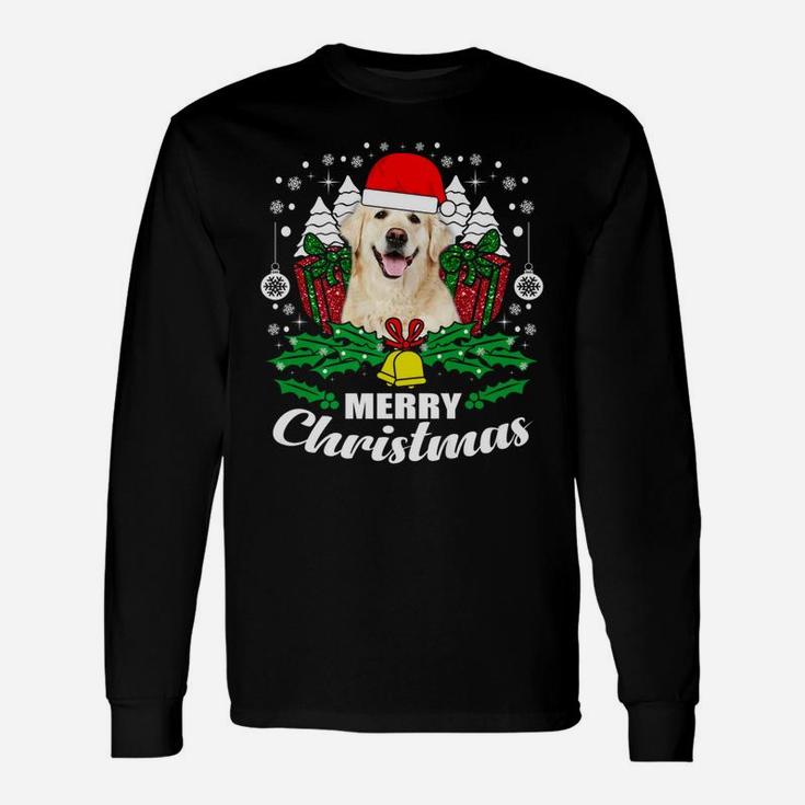 Golden Retriever Merry Christmas Dog Lover Long Sleeve T-Shirt