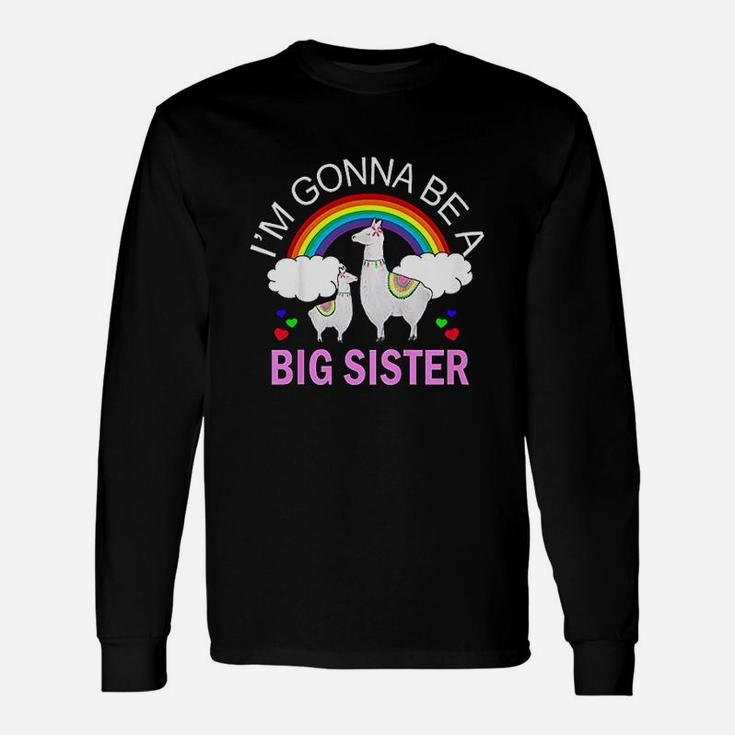 I Am Gonna Be A Big Sister Llama Girl Going To Be Big Girl Long Sleeve T-Shirt
