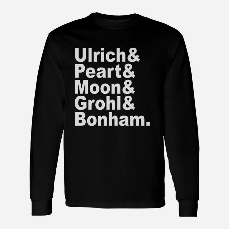 Gooder Tees Famous Drummer And Percussion Names Long Sleeve T-Shirt