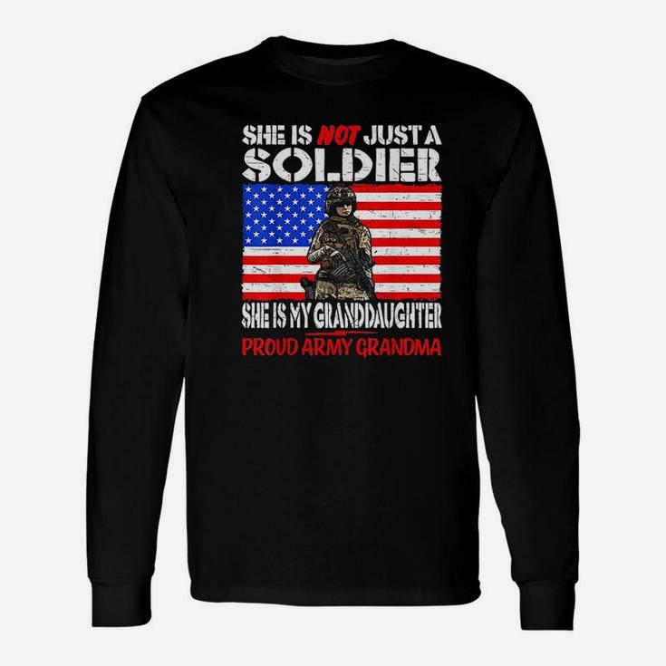 My Granddaughter Is A Soldier Military Proud Army Grandma Long Sleeve T-Shirt