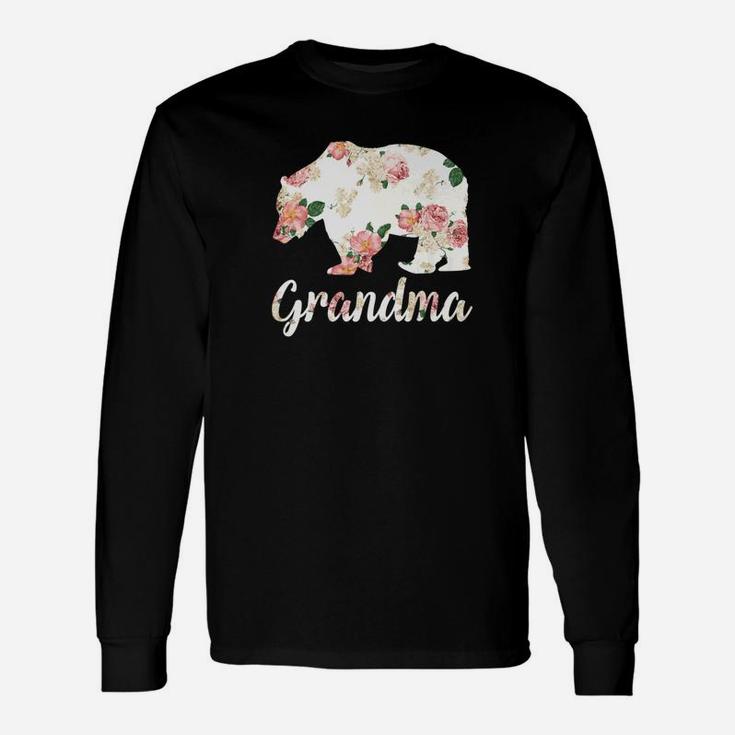 Grandma Bear Floral Christmas Matching Long Sleeve T-Shirt