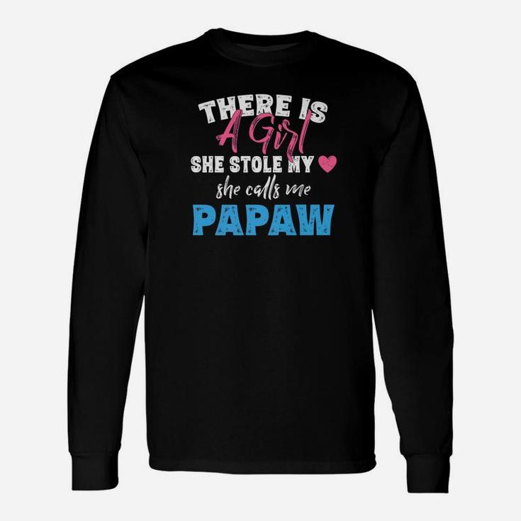 Grandpa Girl Stole My Heart Calls Me Papaw Long Sleeve T-Shirt