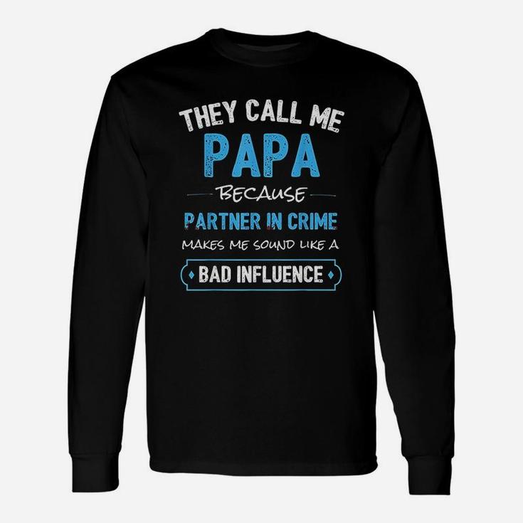 Grandpa Papa Partner In Crime Long Sleeve T-Shirt