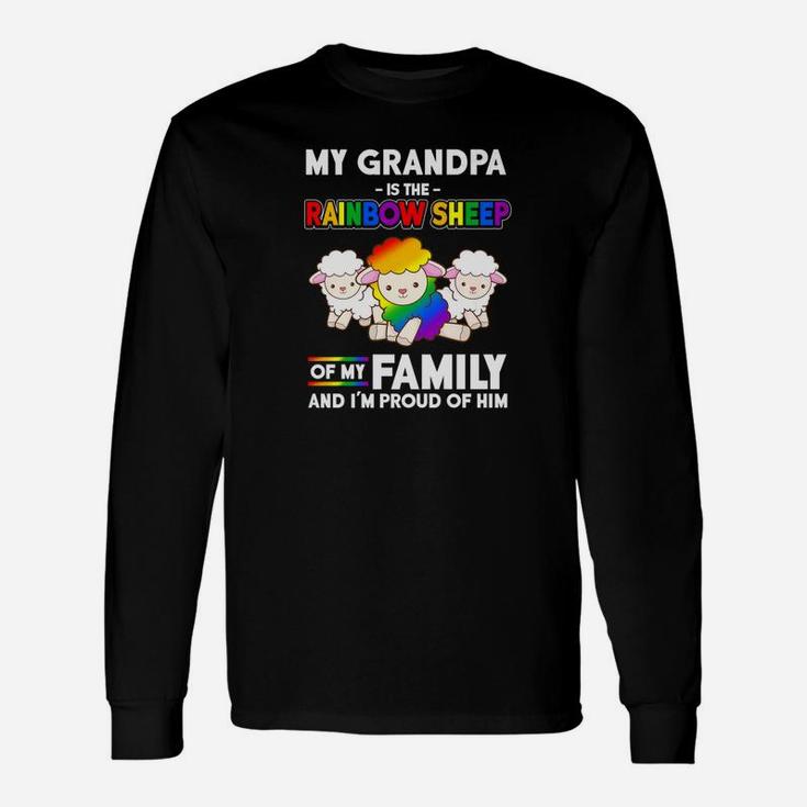 Grandpa Rainbow Sheep Proud Gay Pride Long Sleeve T-Shirt