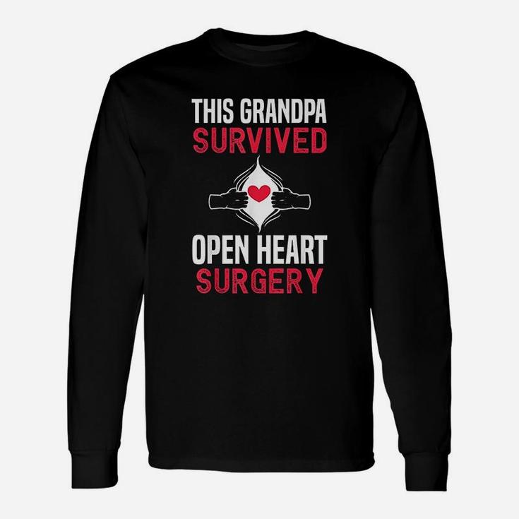Grandpa Survived Open Heart Surgery Get Well Soon Long Sleeve T-Shirt