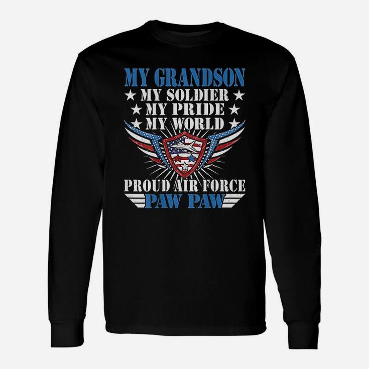 My Grandson Is A Soldier Airman Proud Air Force Paw Paw Long Sleeve T-Shirt