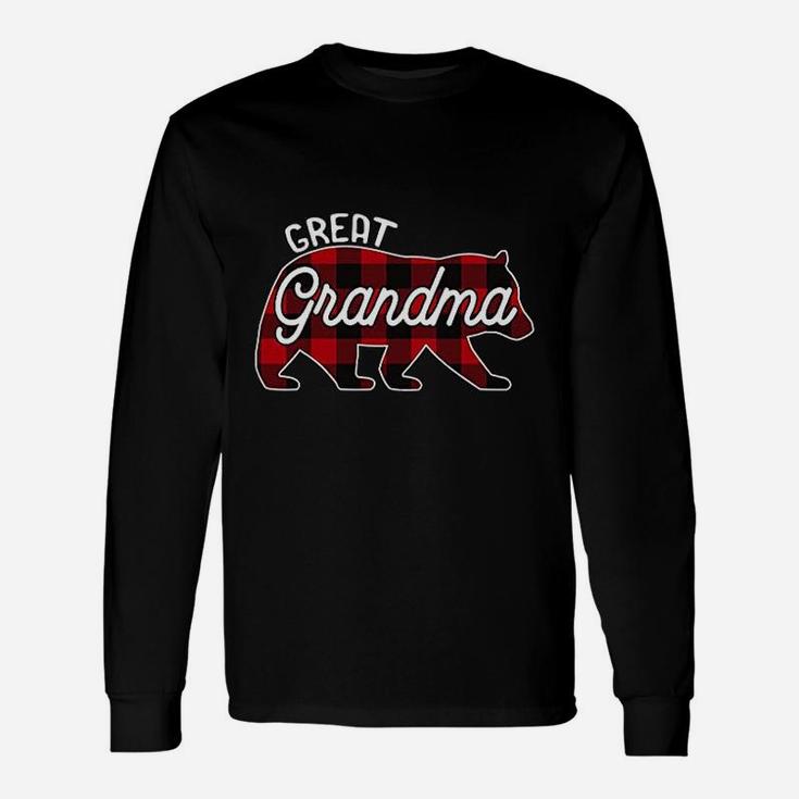 Great Grandma Bear Red Buffalo Plaid Long Sleeve T-Shirt