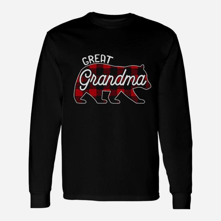 Great Grandma Bear Red Buffalo Plaid Matching Long Sleeve T-Shirt