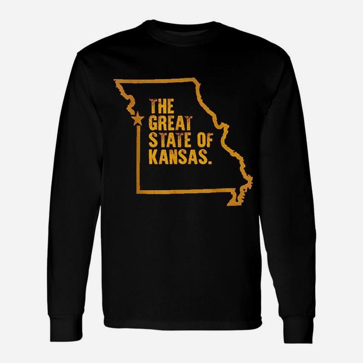 Great State Of Kansas Vintage Missouri Map Long Sleeve T-Shirt