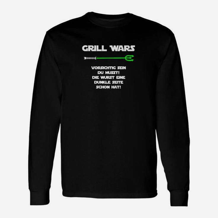Grill Wars BBQ-Langarmshirts, Vorsicht mit Wurst Spruch, Dunkle Seite Design