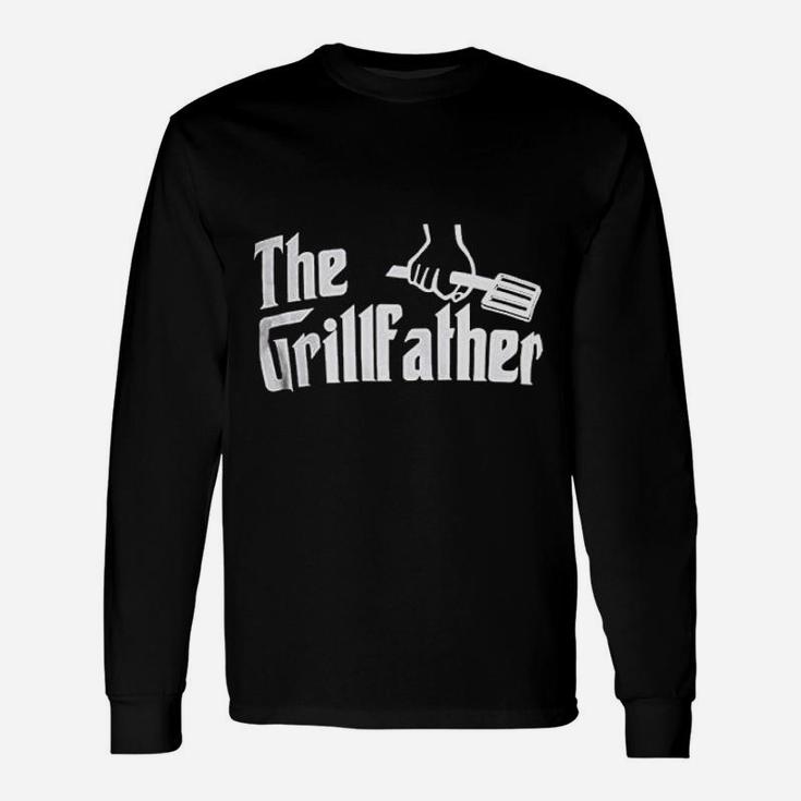 The Grillfather Dad Grandpa Grilling Bbq Meat Humor Long Sleeve T-Shirt