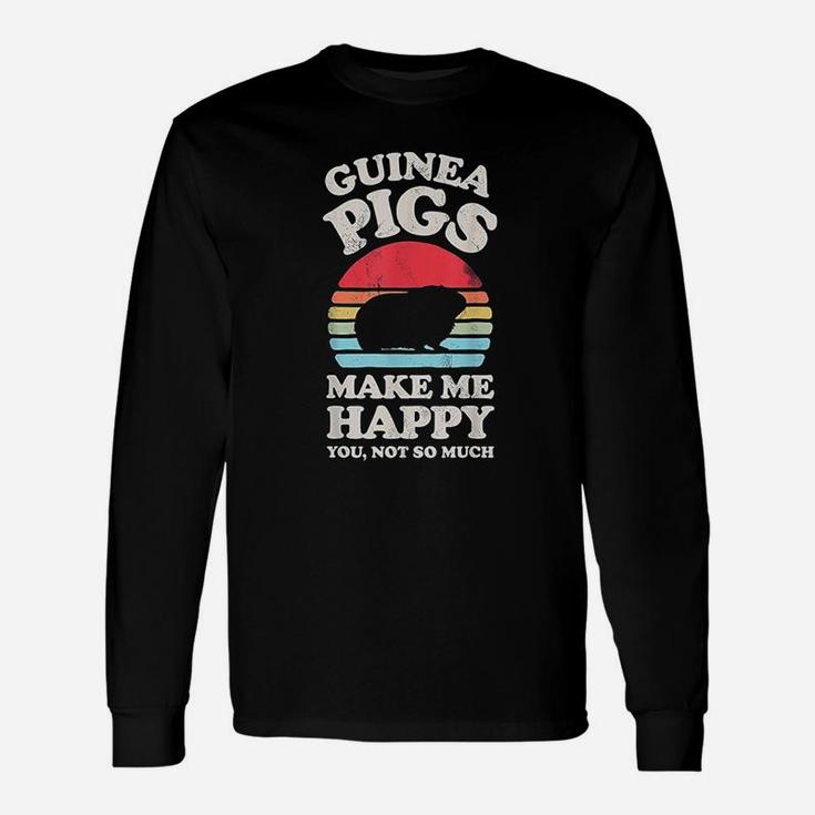 Guinea Pigs Make Me Happy Guinea Pig Retro Vintage Long Sleeve T-Shirt