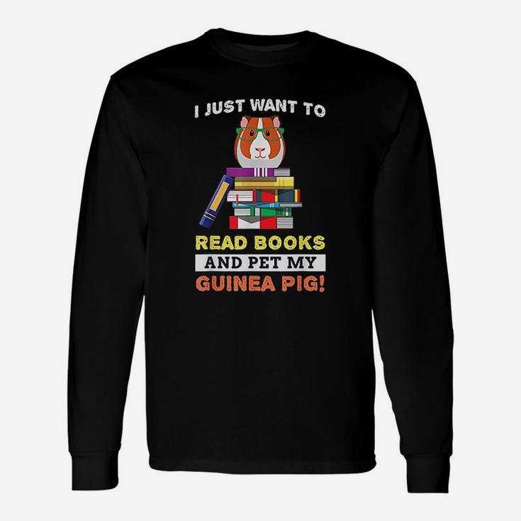 Guinea Pigs Read Book Cute Guinea Pig Owner Lover Long Sleeve T-Shirt