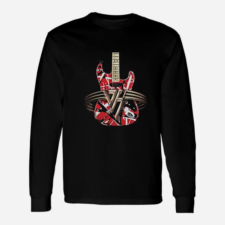 Guitar Retro Style For Guitarist Red Guitar Long Sleeve T-Shirt
