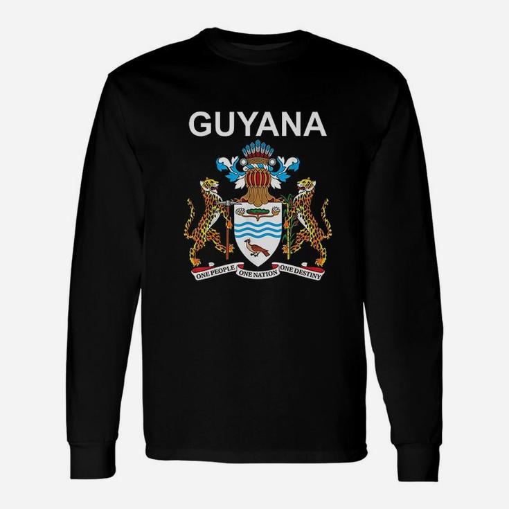 Guyana National Coat Of Arms Crest Emblem Long Sleeve T-Shirt