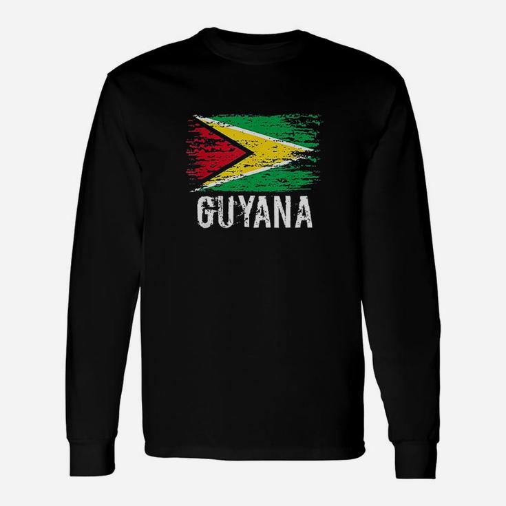 Guyanese Flag Pride Vintage Guyanese Root Guyana Long Sleeve T-Shirt
