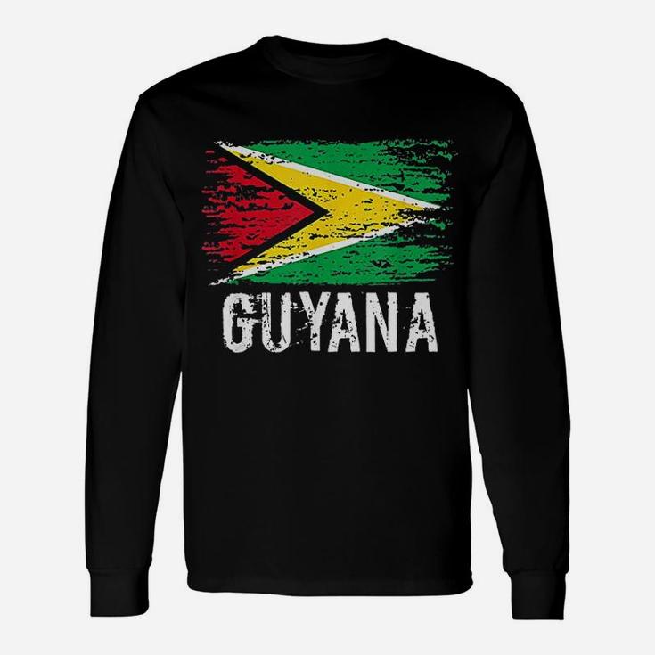 Guyanese Flag Pride Vintage Guyanese Root Long Sleeve T-Shirt