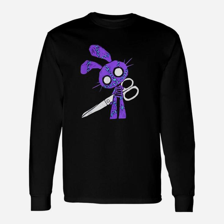 Halloween Costume Scary Bunny With Scissors Long Sleeve T-Shirt