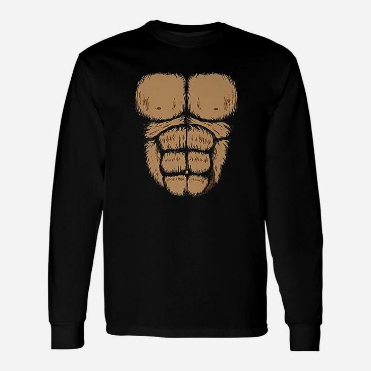 Halloween Gorilla Chest Costume Monkey Long Sleeve T-Shirt
