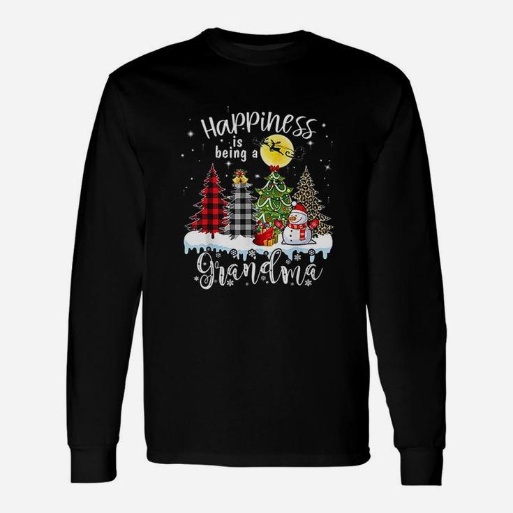 Happiness Is Being A Grandma Merry Christmas Snowman Long Sleeve T-Shirt