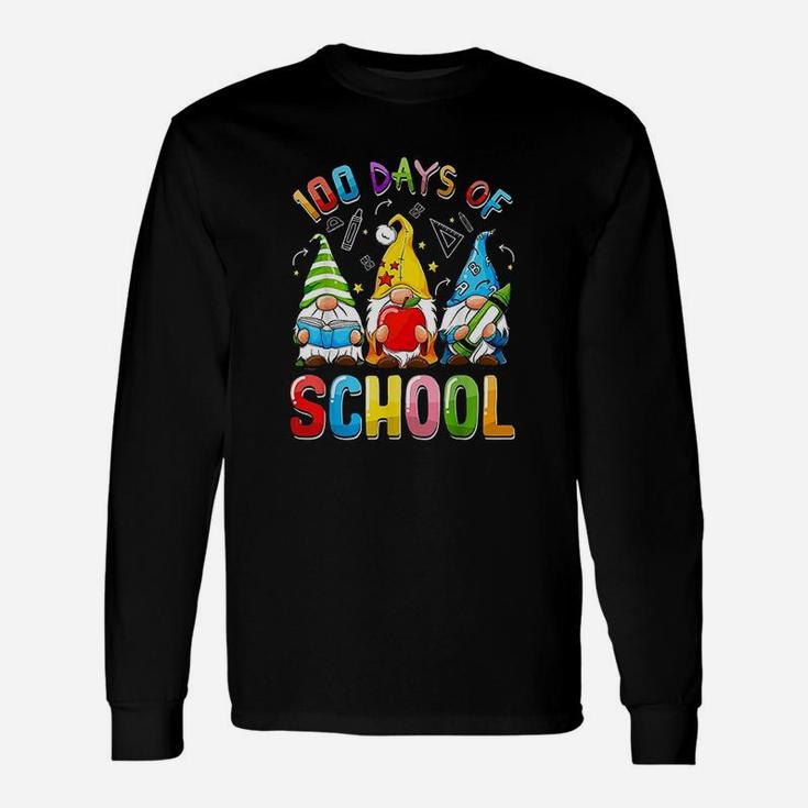 Happy 100th Day Of School Three Gnomes Virtual Teachers Long Sleeve T-Shirt