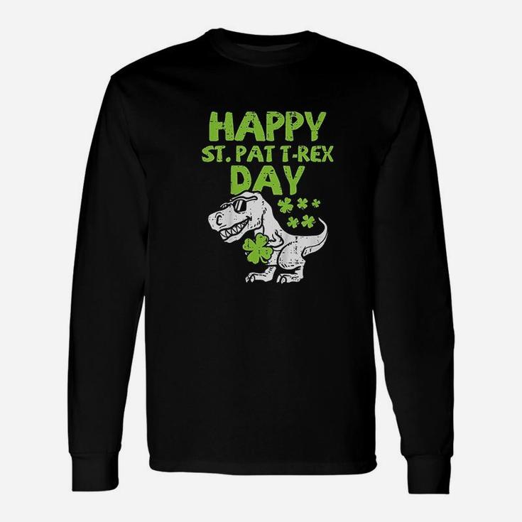 Happy St Pat Trex Day Dino St Patricks Day Toddler Boys Long Sleeve T-Shirt