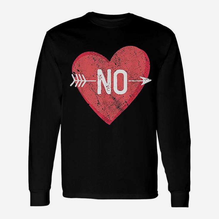 Hard No Anti Valentine Day Pink Candy Heart Love Long Sleeve T-Shirt