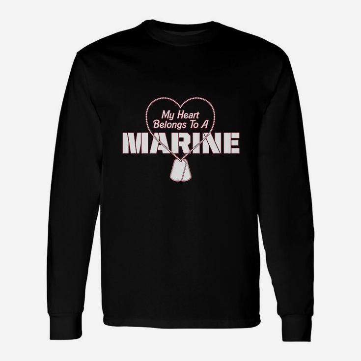 My Heart Belongs To A Marine Long Sleeve T-Shirt