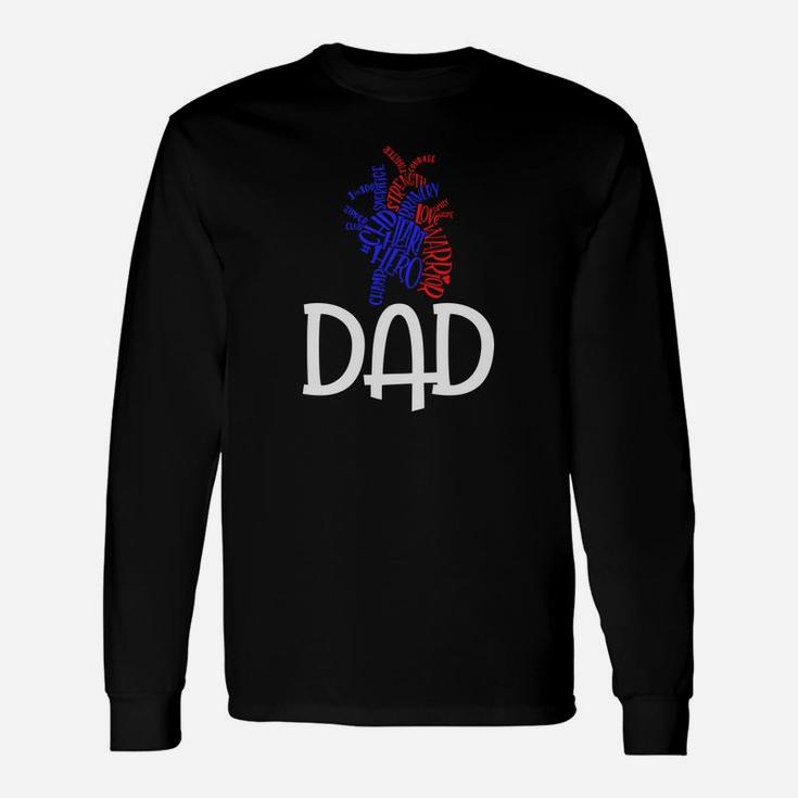 Heart Warrior Dad Shirt Father Support Of Chd Hero Long Sleeve T-Shirt