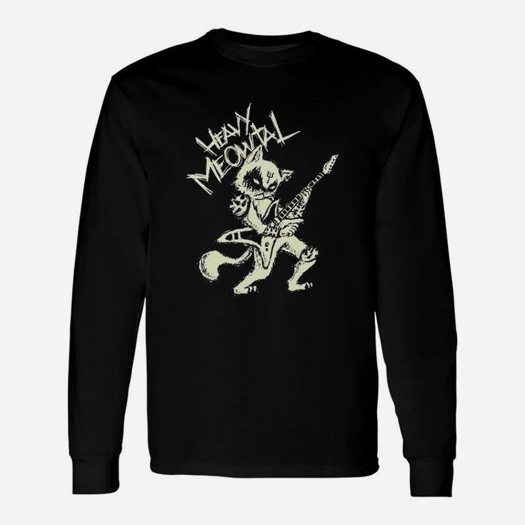 Heavy Meowtal Guitar, cats lover, gifts for cats, gifts for cat owners Long Sleeve T-Shirt