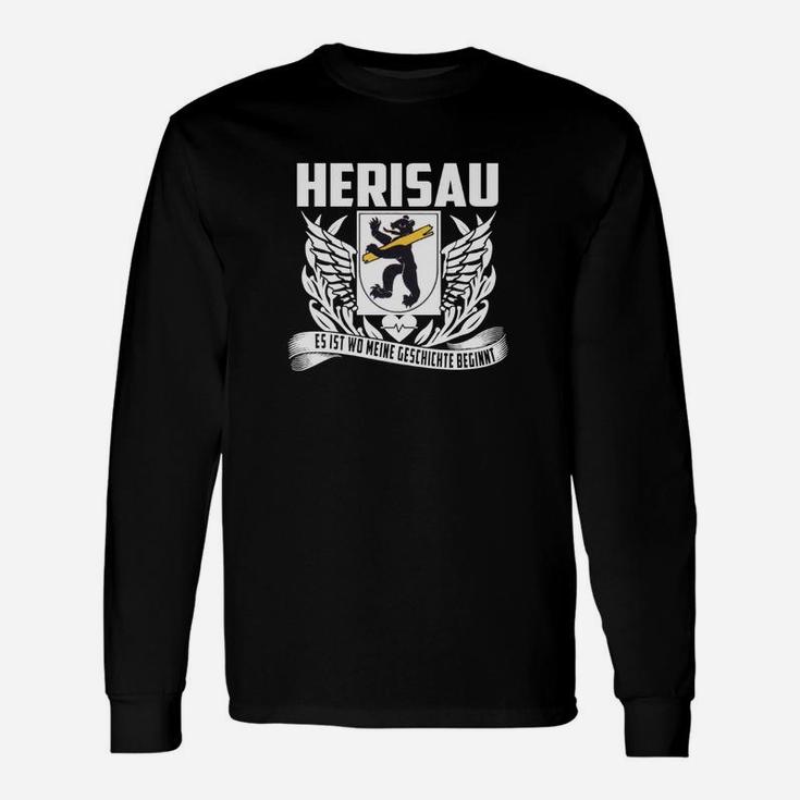 Herisau Adler Emblem Langarmshirts, Schwarzes Design mit Stolz und Tradition