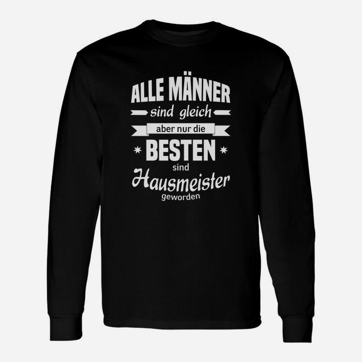 Herren Langarmshirts Besten Hausmeister Spruch, Lustiges Langarmshirts für Männer