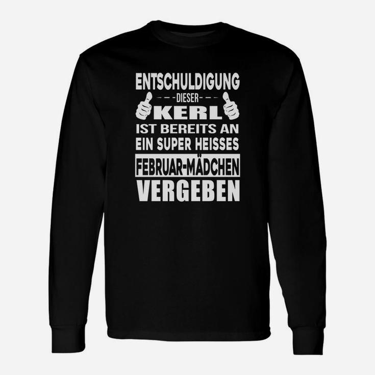 Herren Langarmshirts Februar-Mädchen Vergeben, Spruch für Verliebte