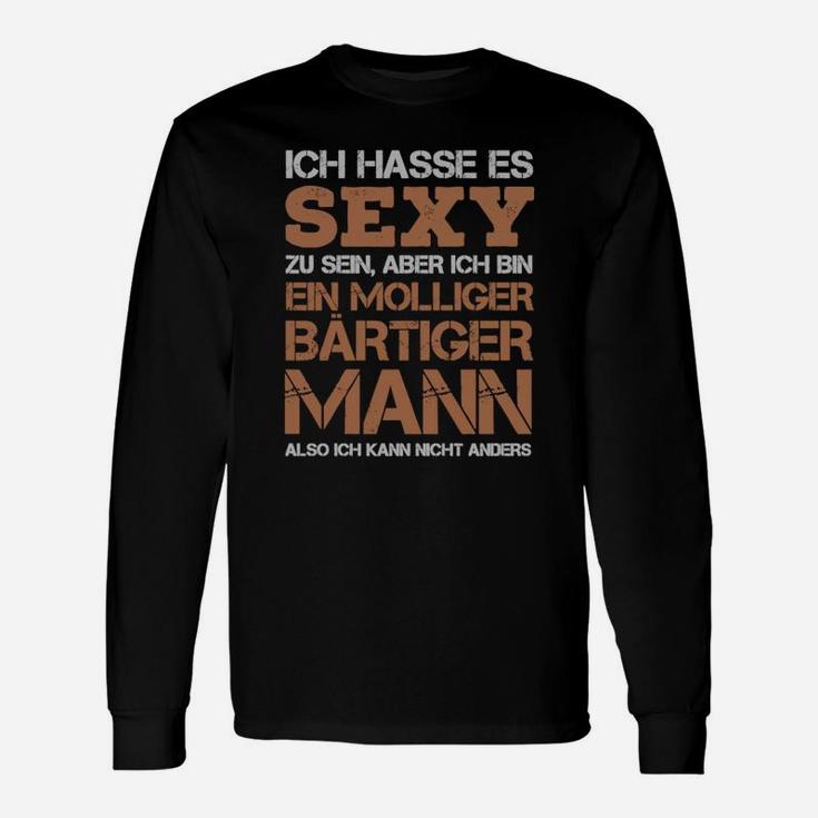 Herren Langarmshirts Sexy & Mollig Bärtiger Mann - Humorvolles Design