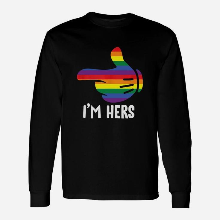 I Am Hers Rainbow Lesbian Couple Lgbt Pride Matching Long Sleeve T-Shirt