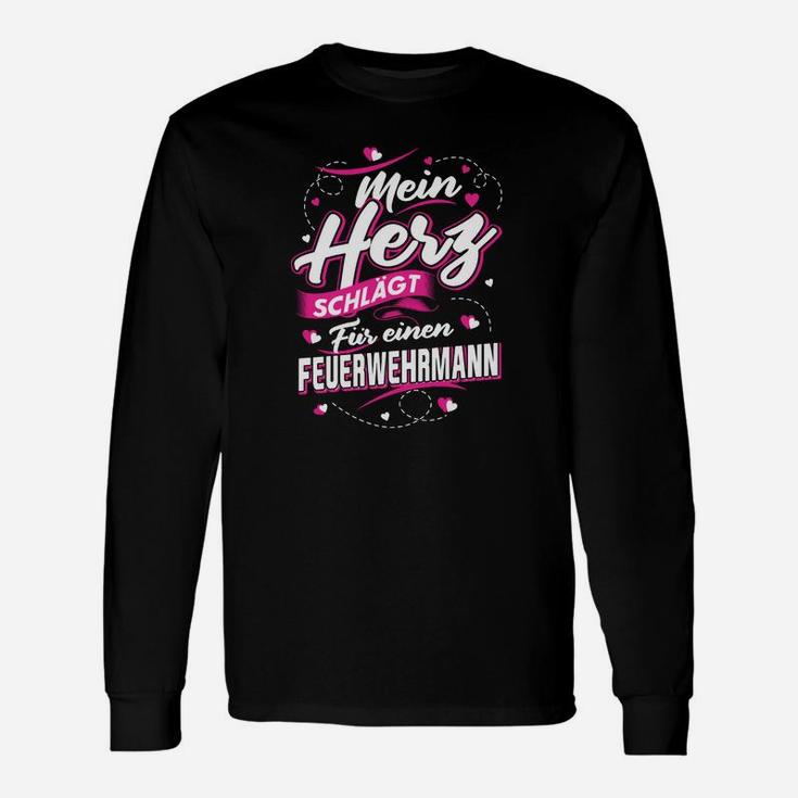 Herz Schlägt Für Einen Feuerwehrmann Langarmshirts