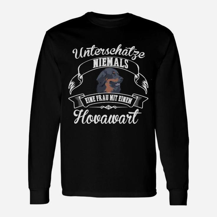 Hovawart Frauen Langarmshirts Unterschätze niemals eine Frau, Hundefan Tee