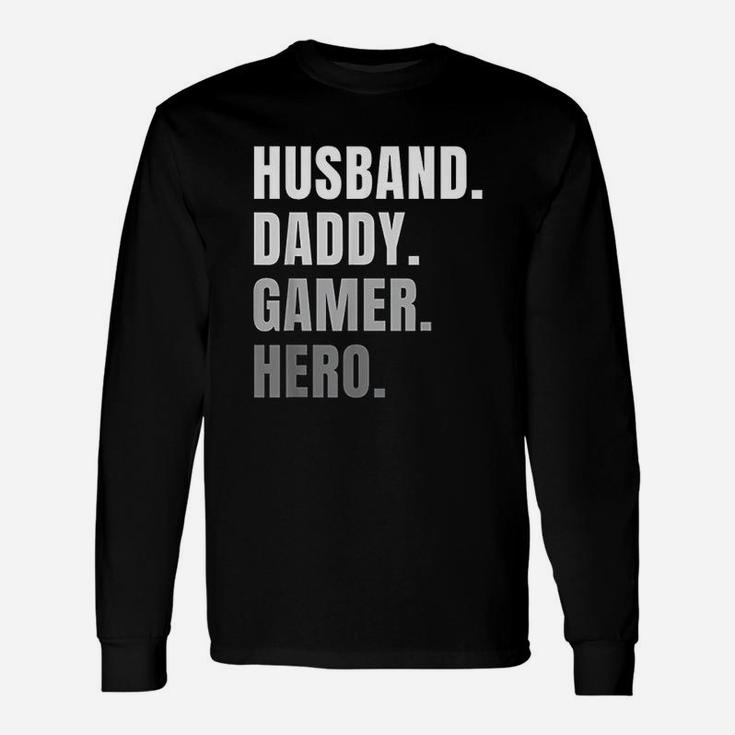 Husband Dad Father Gamer Gaming Long Sleeve T-Shirt