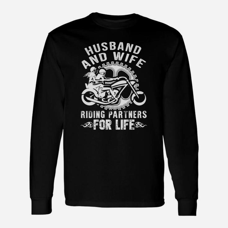 Husband And Wife Riding Partners For Life Long Sleeve T-Shirt
