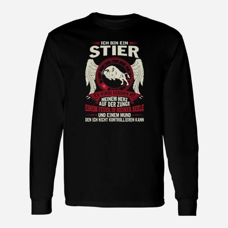 Ich Bin Ein Stier Langarmshirts, Sternzeichen Design für Herren