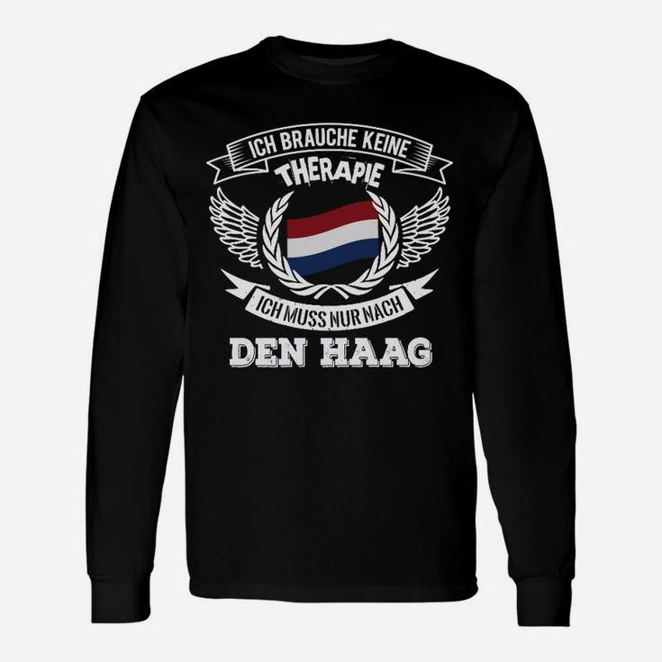 Ich brauche keine Therapie, nur Den Haag Langarmshirts mit niederländischem Flügel-Design